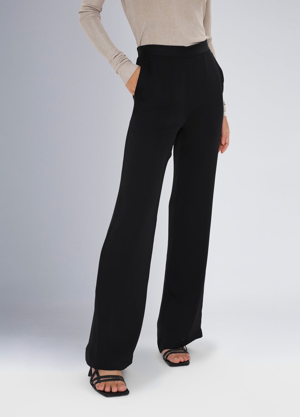 Silk Tall Pants - Black