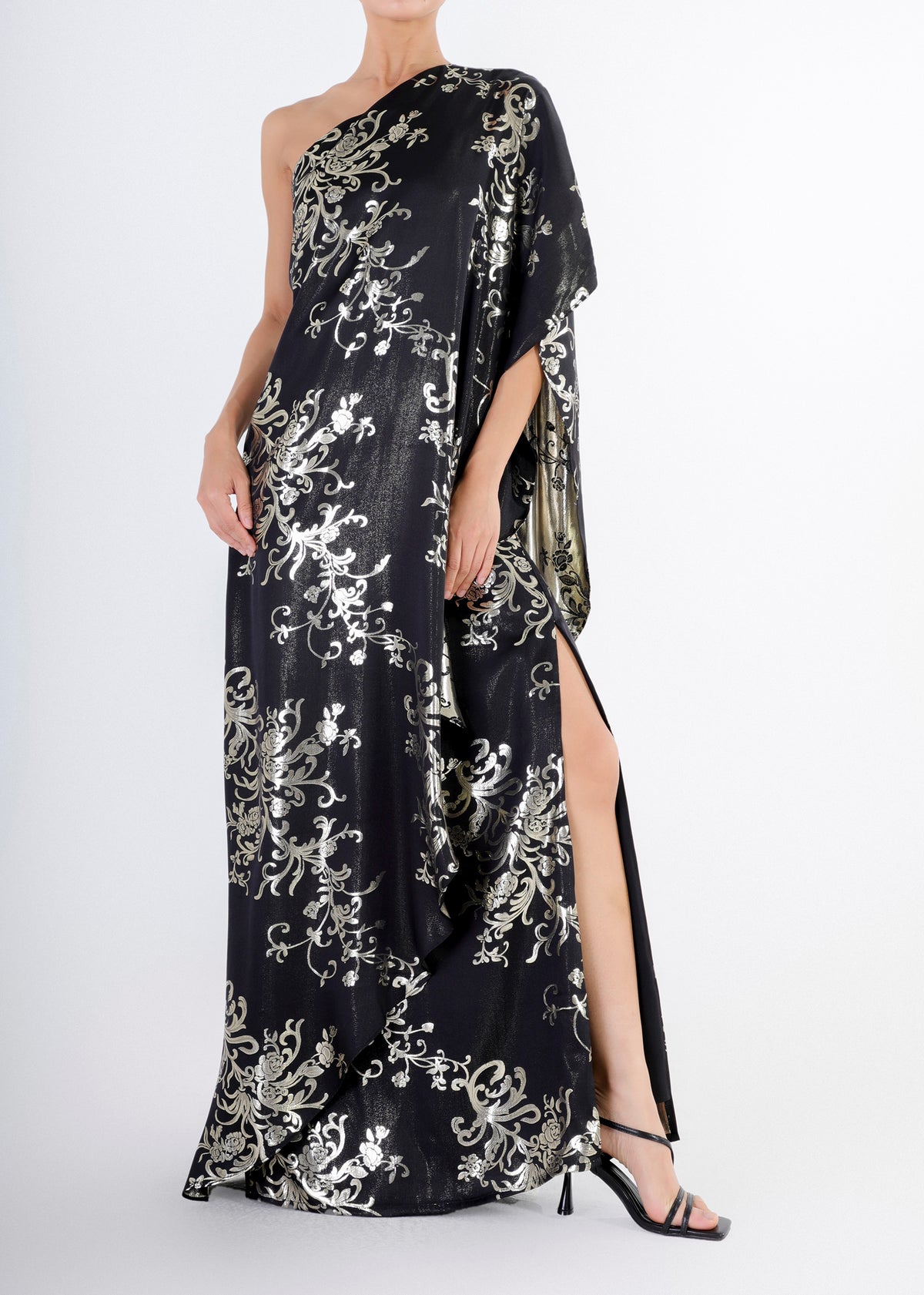 Edda dress - Gold flowers on black
