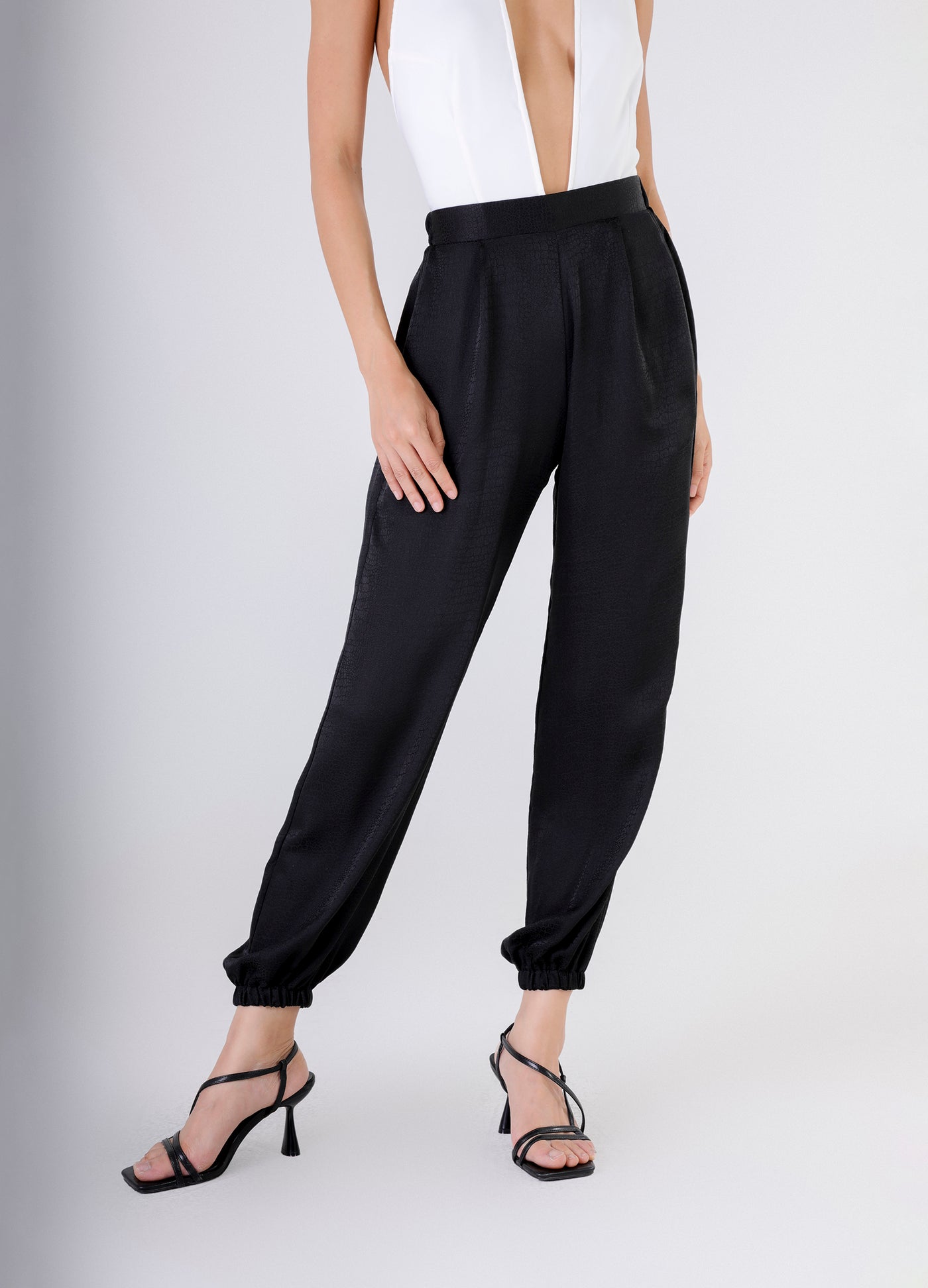 Genie Pants Black Croco Silk Charlotta Gandolfo