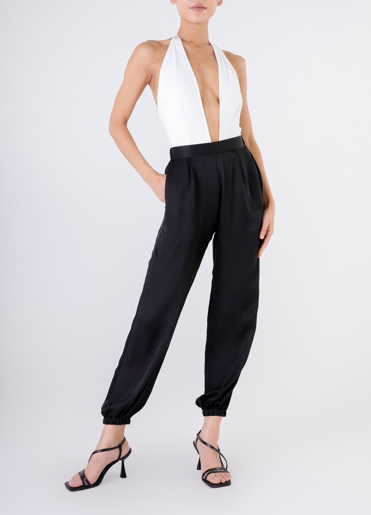 Genie Pants - Black Croco Silk