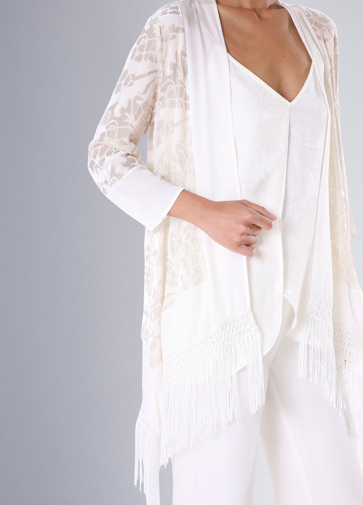 Ibiza Cardigan - White/Gold