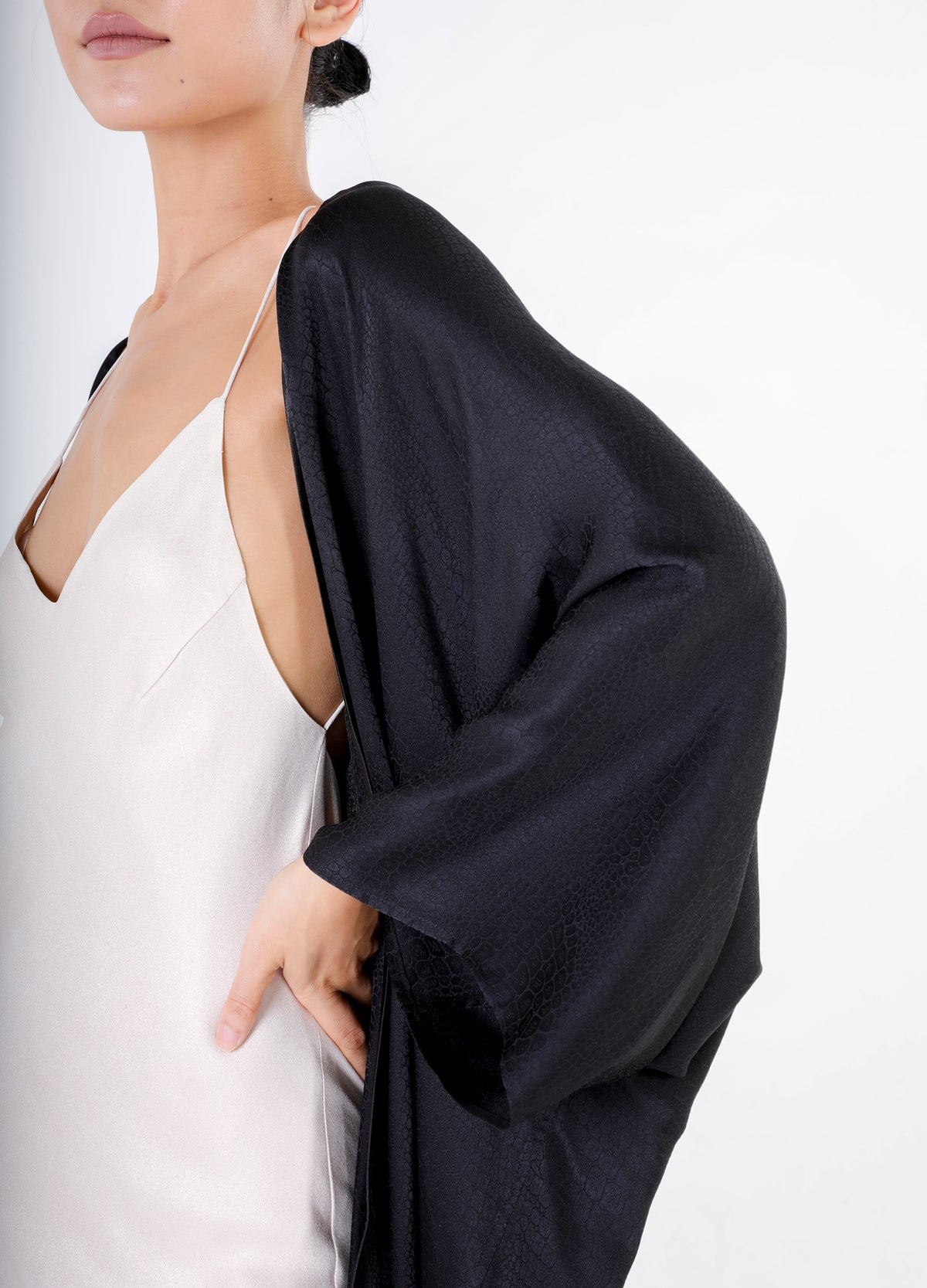 Miami Cardigan - Black Croco Silk