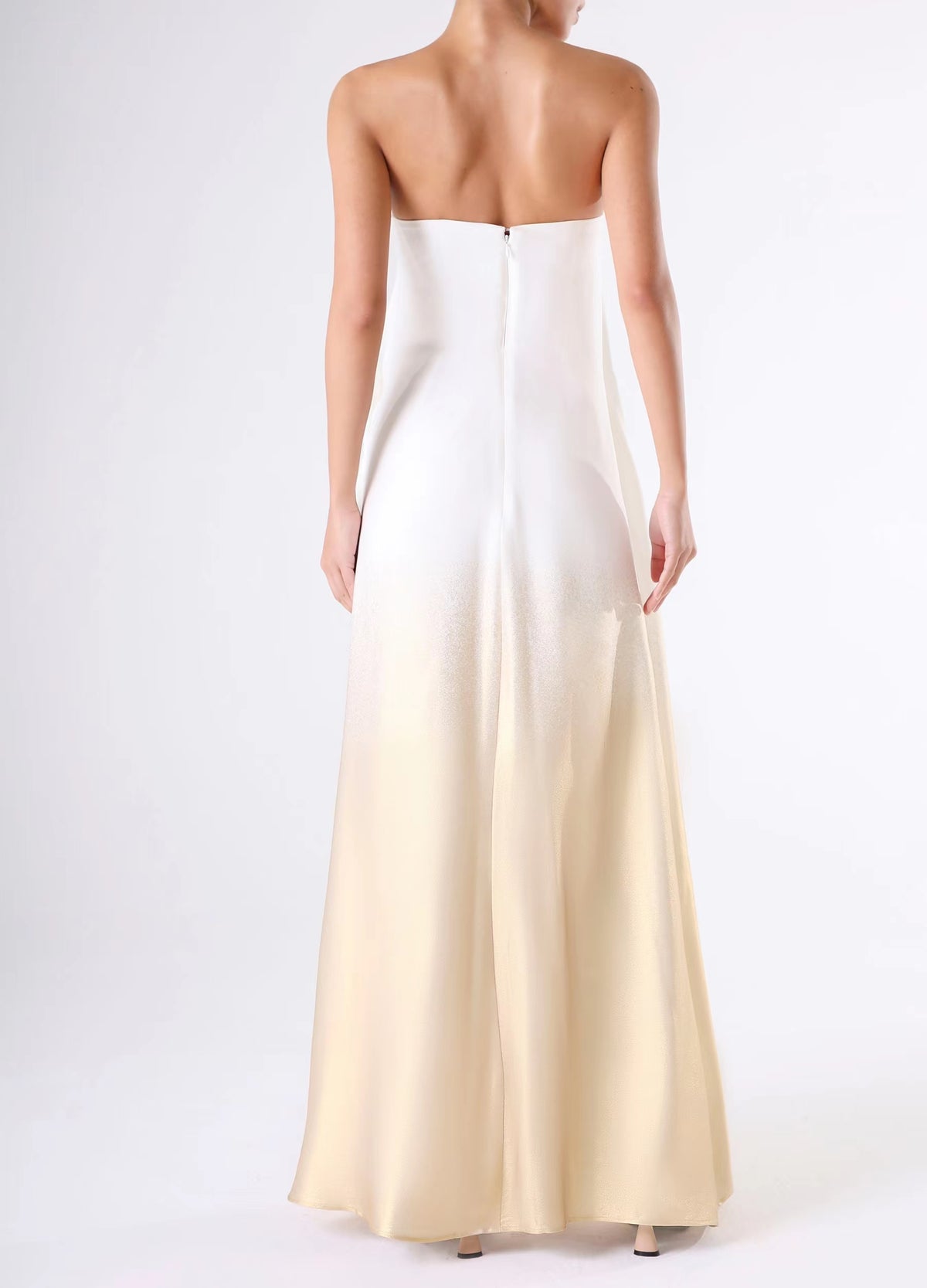 Roma dress - White to gold ombre
