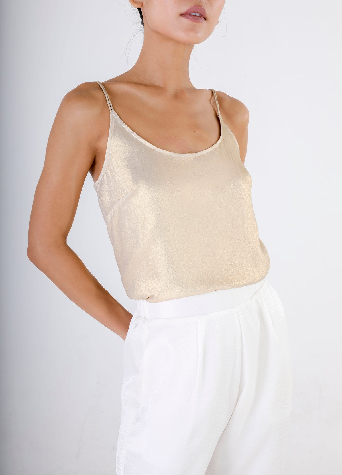 Round Neck Tank Top - Gold