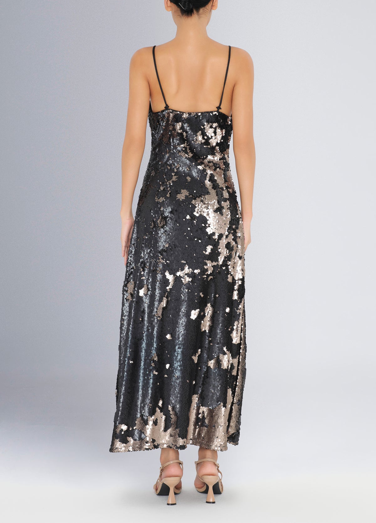 Sequin Slipdress - Black Gold