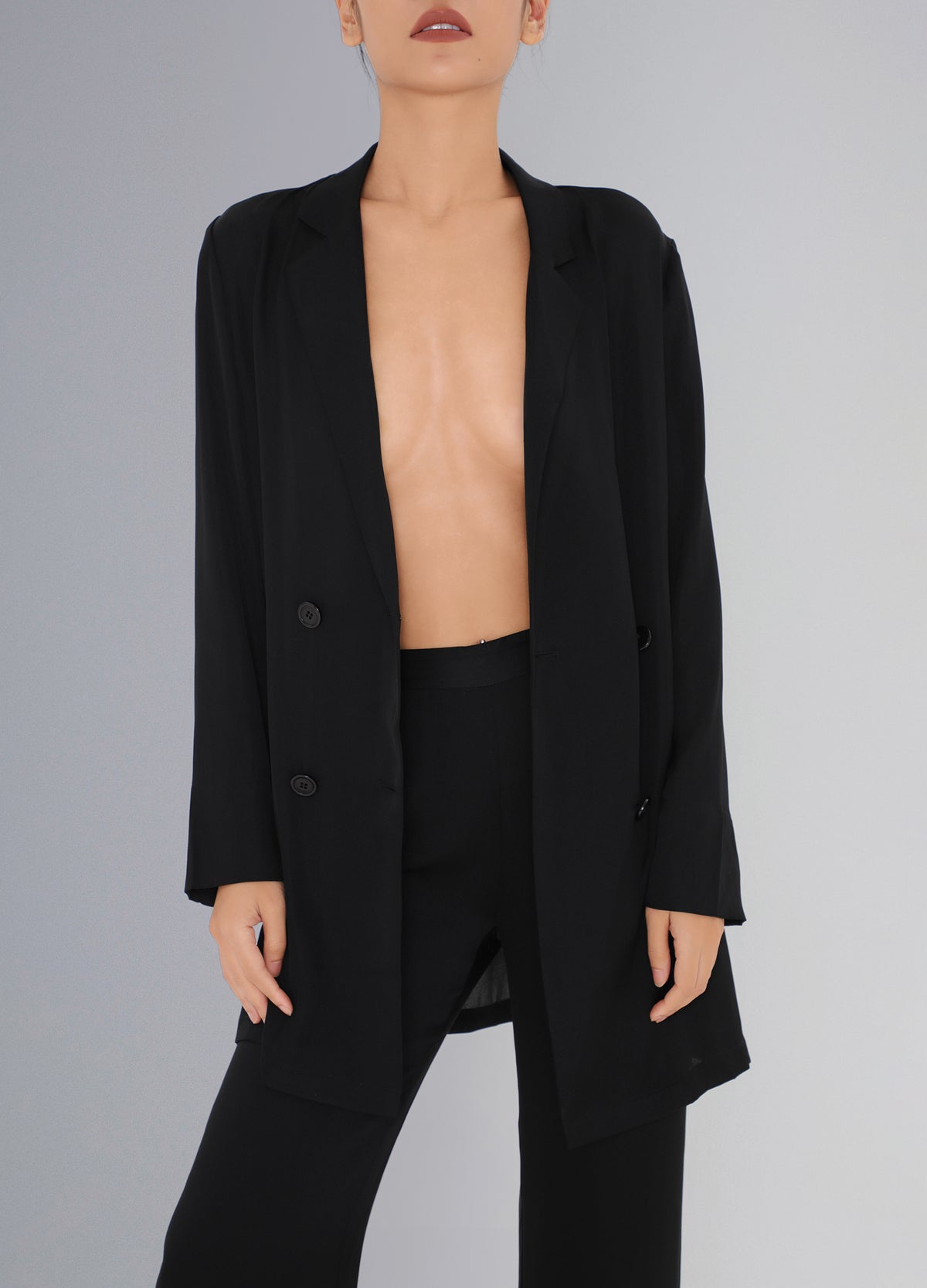 Silk Suit Jacket - Black