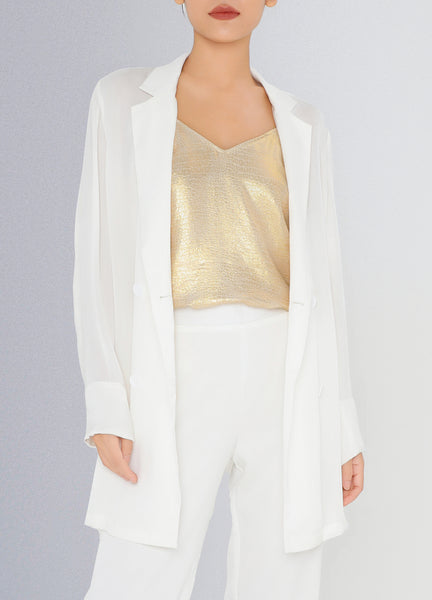 ジャケット SPORTMAX White silk Acacia1234 blazer (2412041053600 001) Acacia jacket SPORTMAX | Blondie Shop