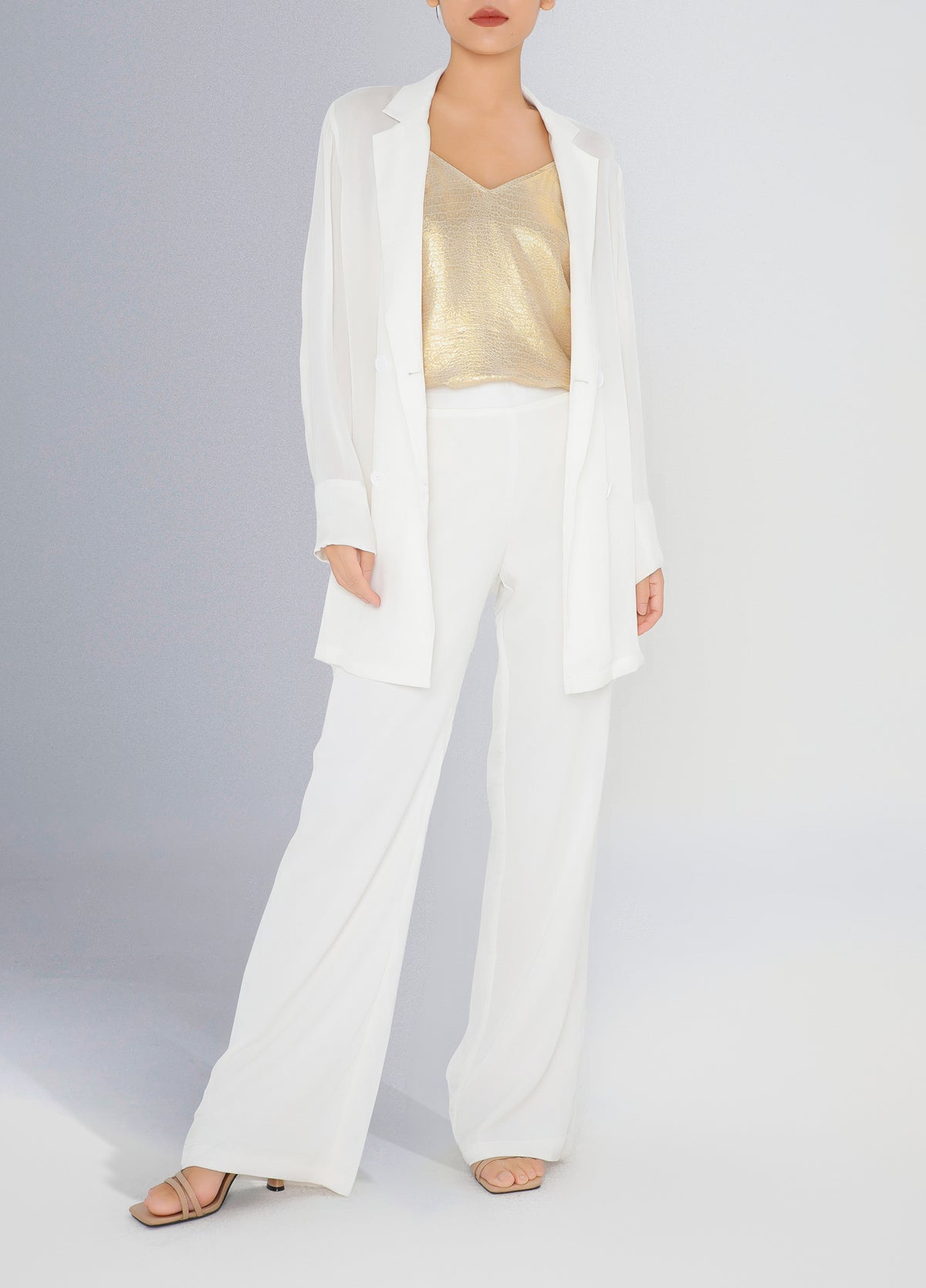 Silk Suit Jacket - White