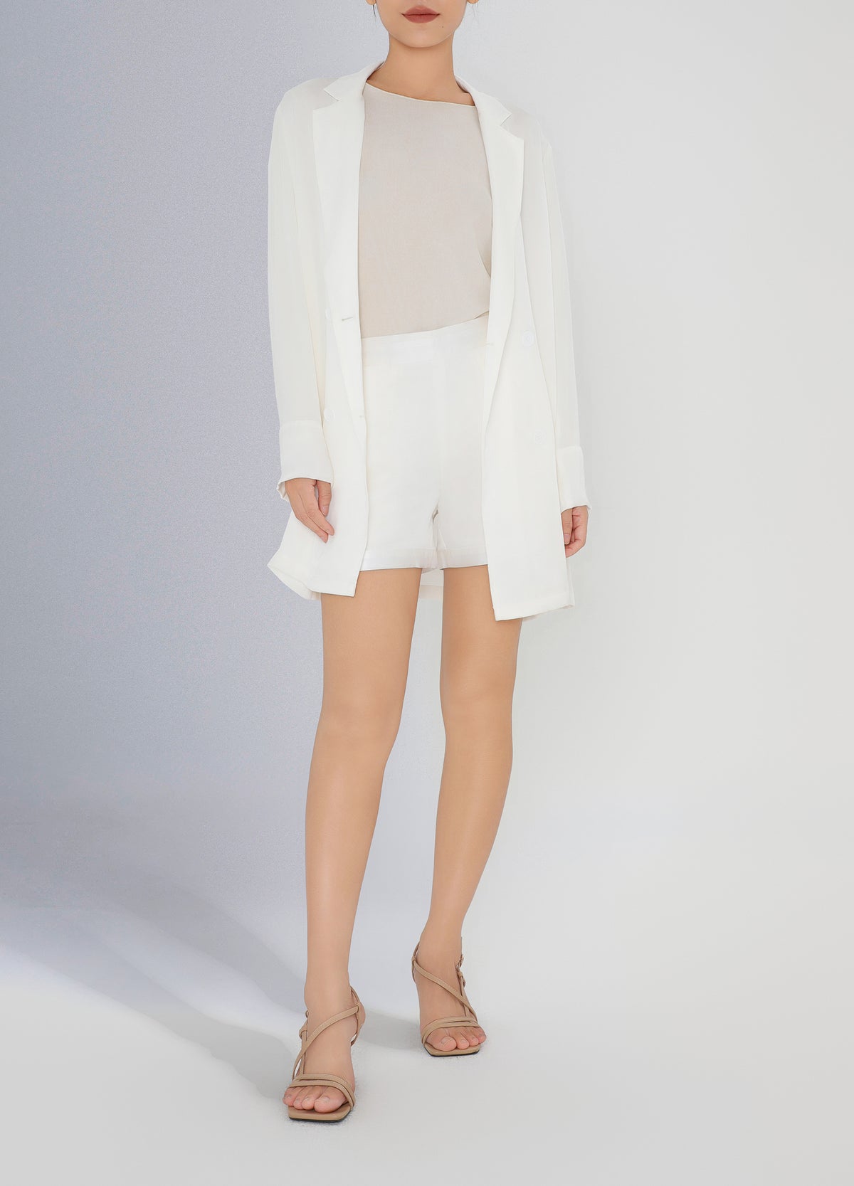 Silk Suit Jacket - White