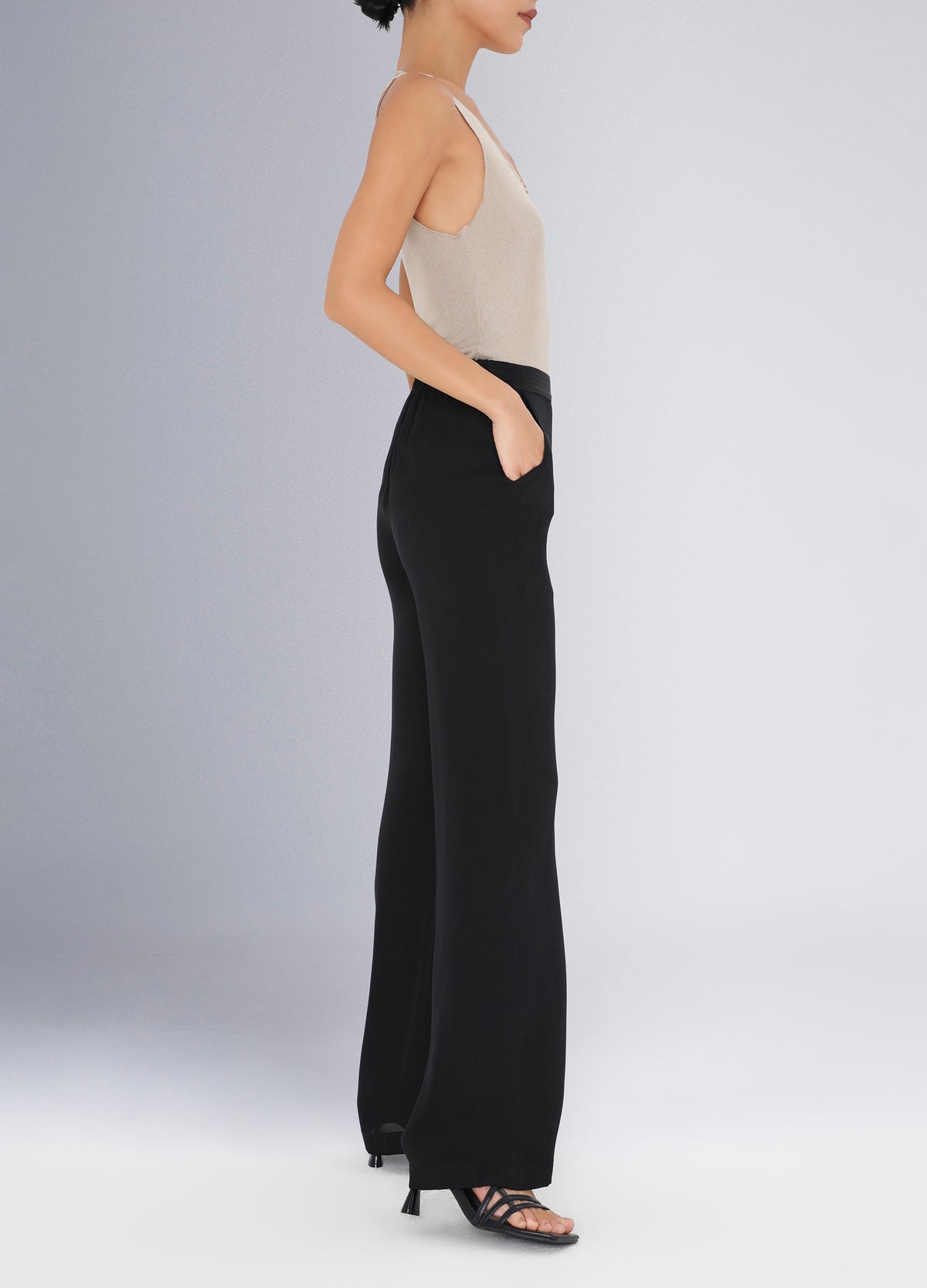 Silk Tall Pants - Black