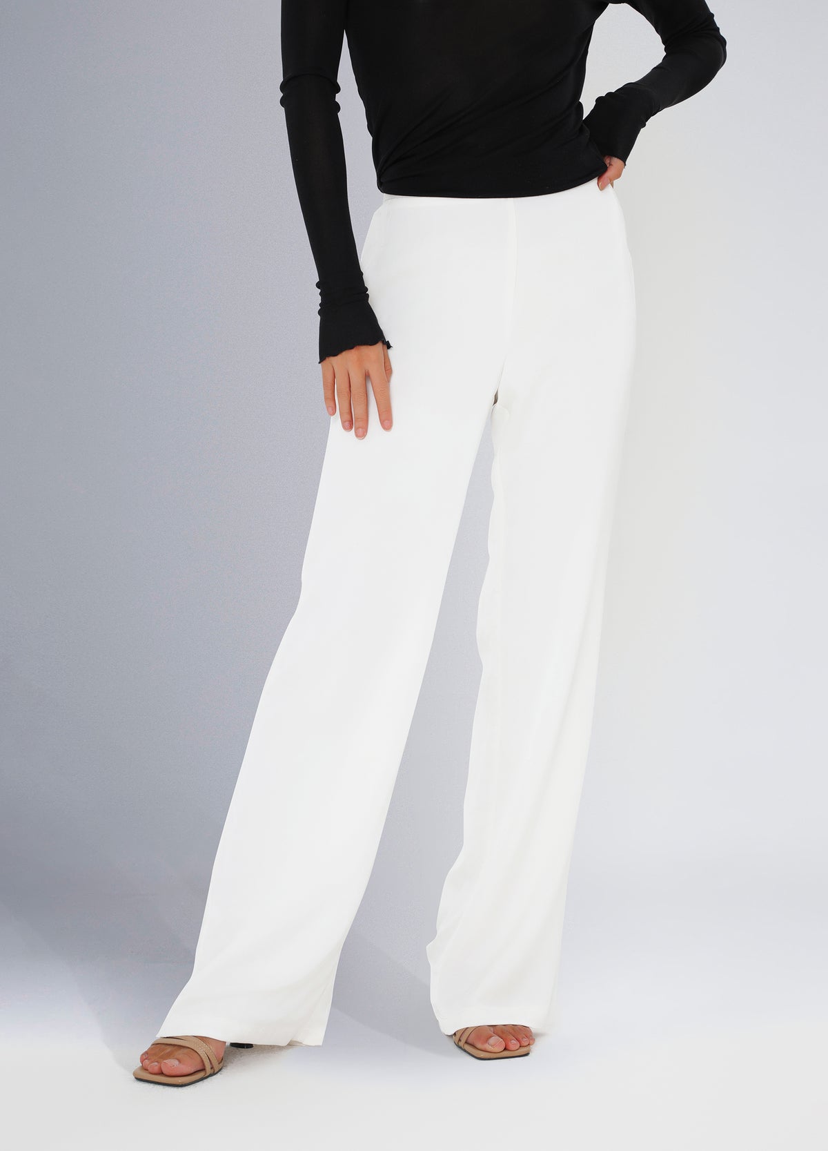Silk Tall Pants - White