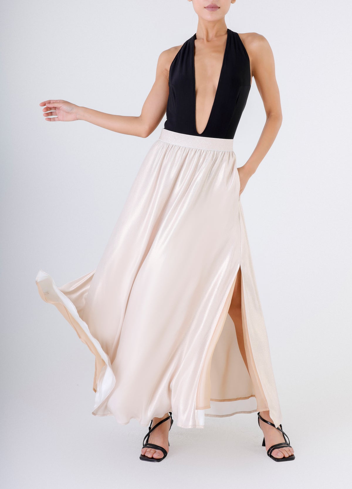 Slim Maxi Skirt - Rose Gold