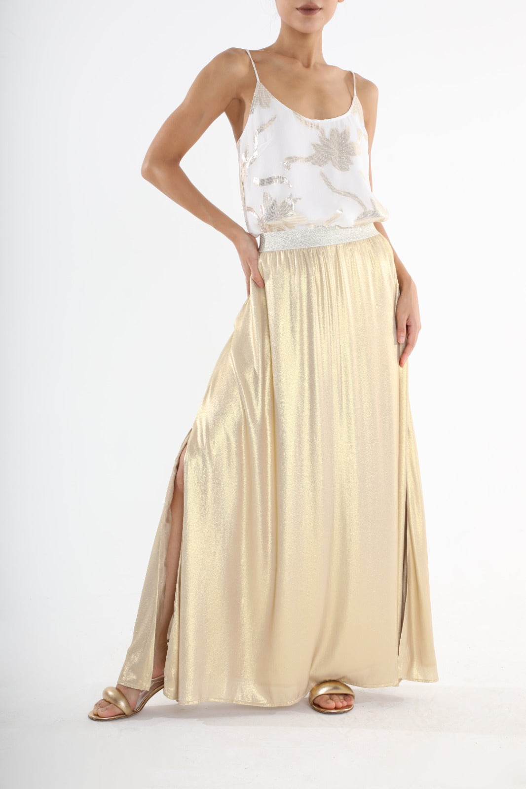 Slim Maxi Skirt - Gold