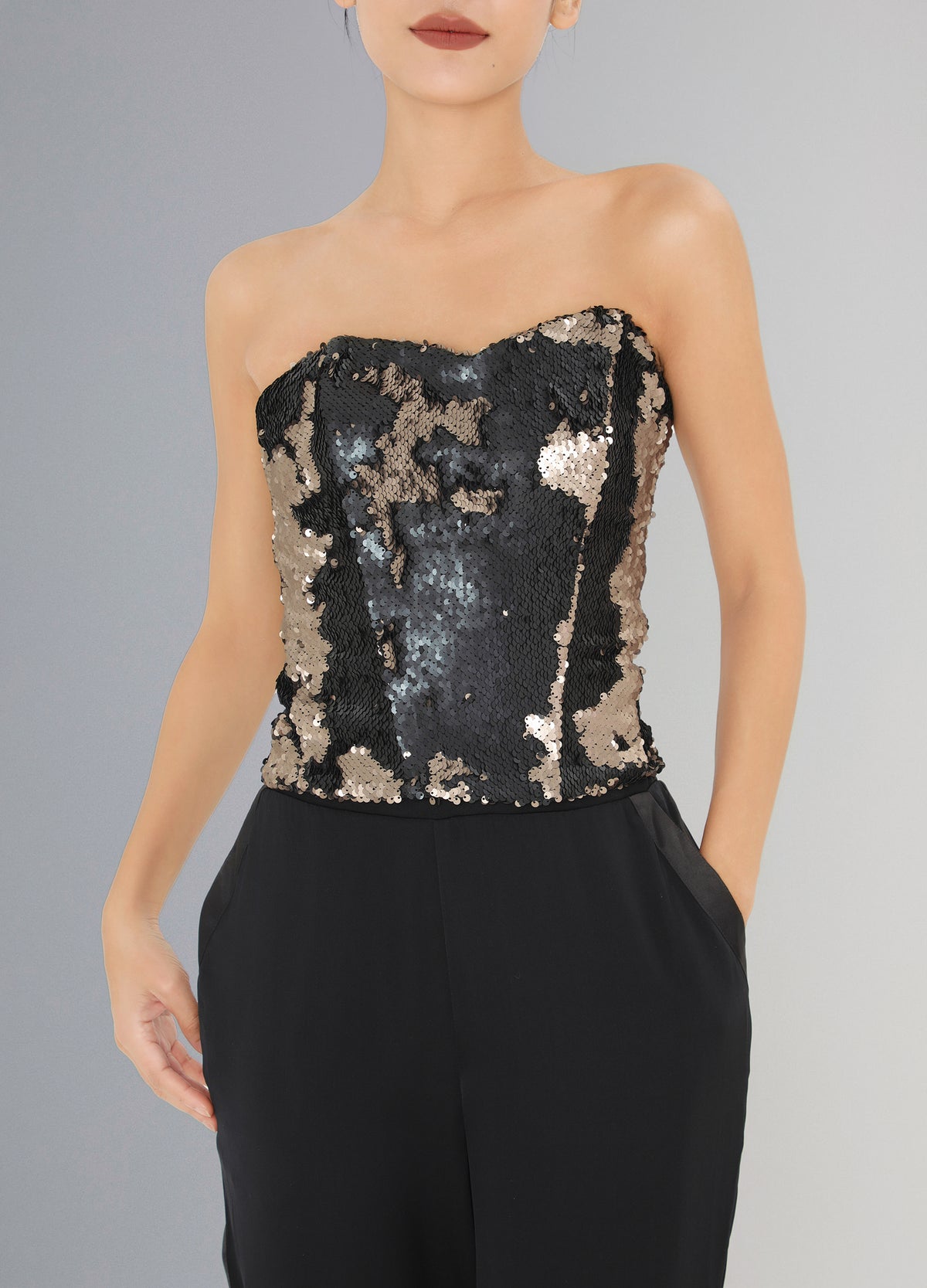 Susan Sequin Top - Black Gold