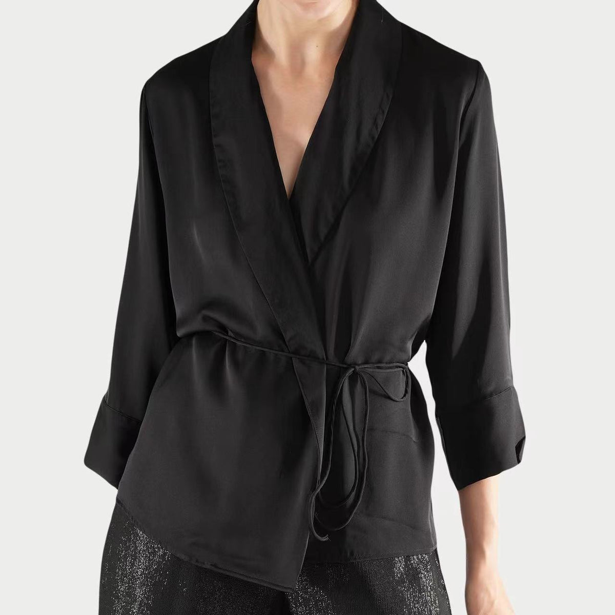 Tie String Jacket Black Charlotta Gandolfo