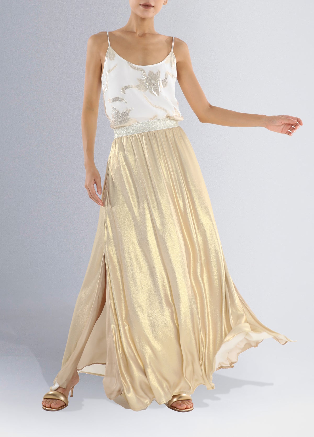 Slim Maxi Skirt - Gold